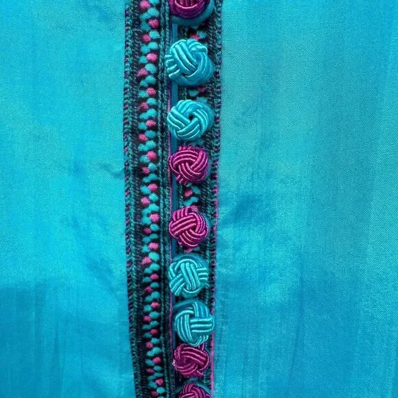 Soft Surroundings Curacao Tunic Top Shirt Medium 100% Silk Tie Dye New NO TANK‎ - Picture 7 of 13